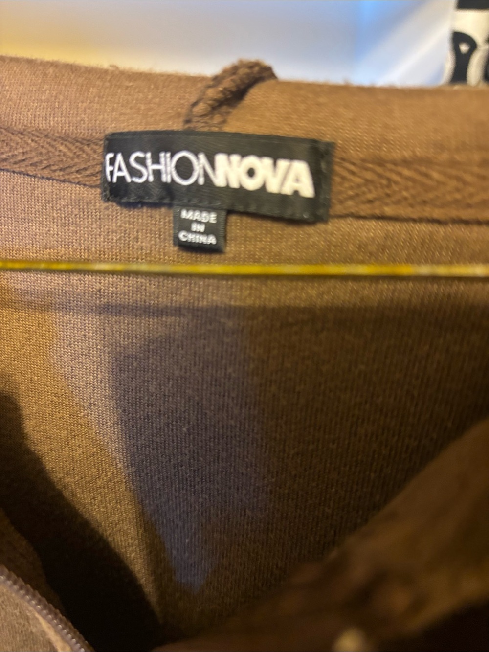 Fashion Nova Brown Velour Zip-Up Hoodie - Picture 3 of 3
